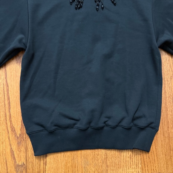 NWT Christopher Kane Beaded Embellished cotton sweatshirt in black size XS - Picture 7 of 16